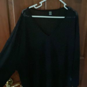 Shein black see-through shirt